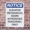 Signmission Elevator Mechanical Room Authorized OSHA Notice Sign, Plastic, 7in W x 10in L, 2PK OS-2PACK-NS-P-710-V-11734 - alternate 6